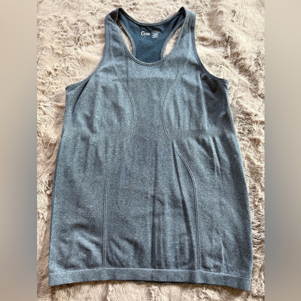 ZYIA Blue Textured Tank Top